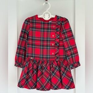 Mayoral Red Plaid Kids Formal Dress